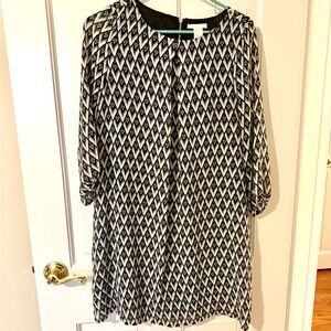 H&M Black Tunic with Boxy Style and Mandarin Collar